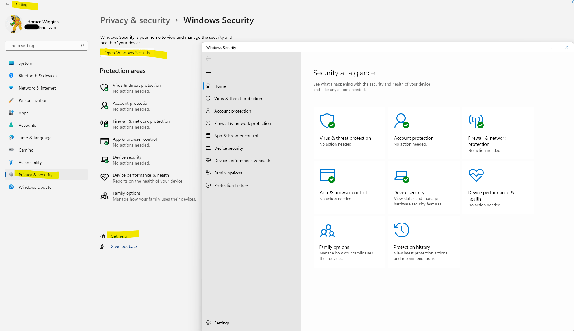 Can't access my windows defender link in windows 11 - Microsoft Q&A