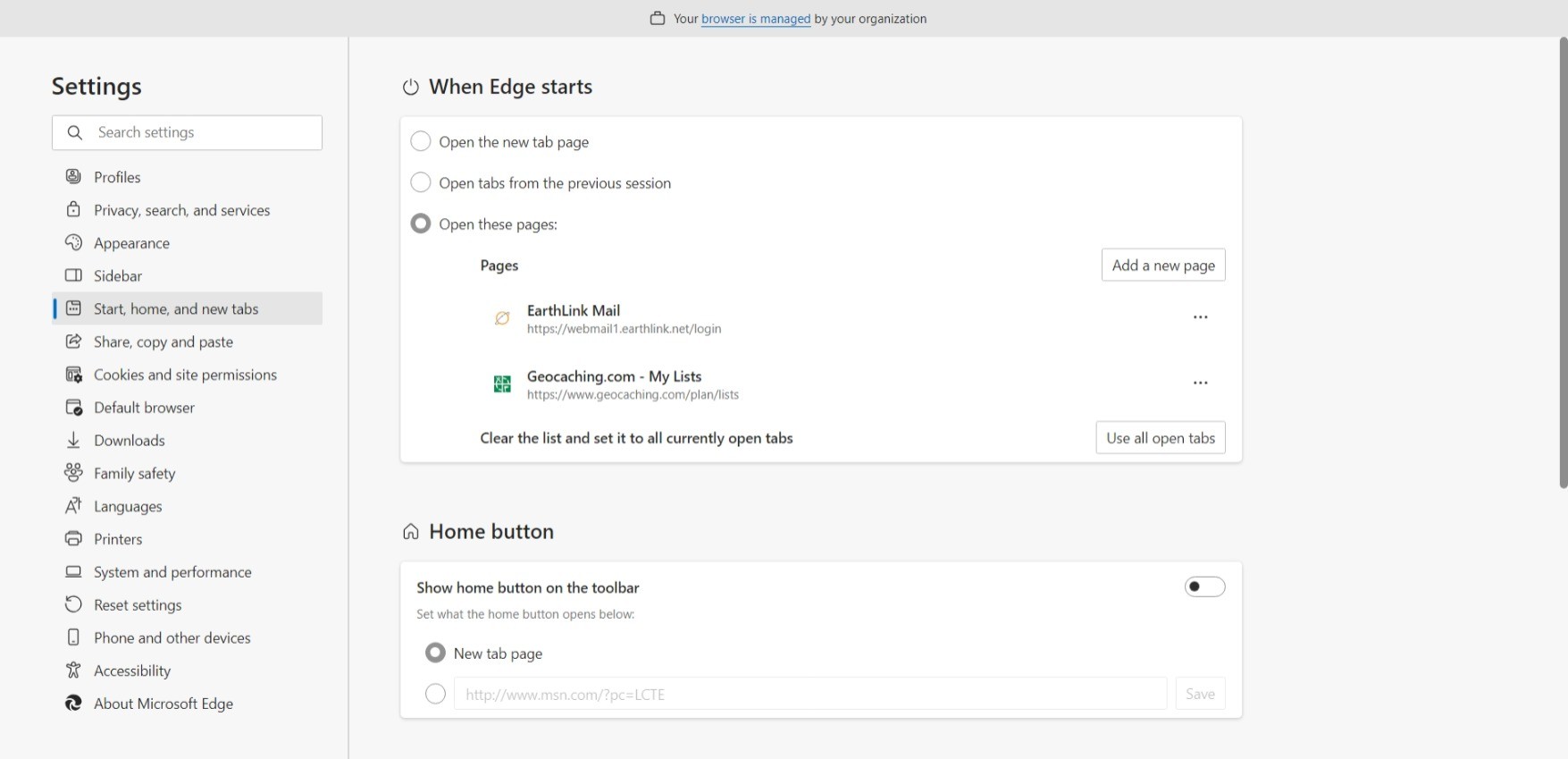 My preset tabs won't load in Microsoft Edge - Microsoft Q&A
