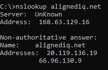 qna alignediq incorrect dns record