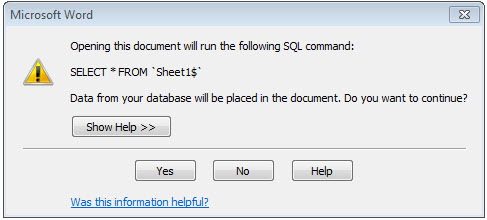 Determine which data source a merge main doc is looking for - Microsoft Q&A
