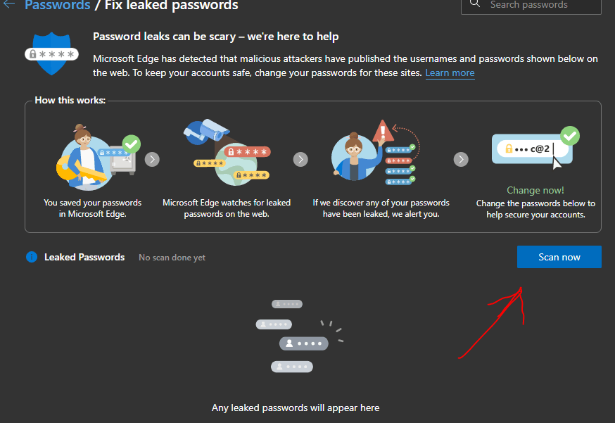 Edge Version 91.0.864.67 Leaked Password scan does nothing - Microsoft Q&A