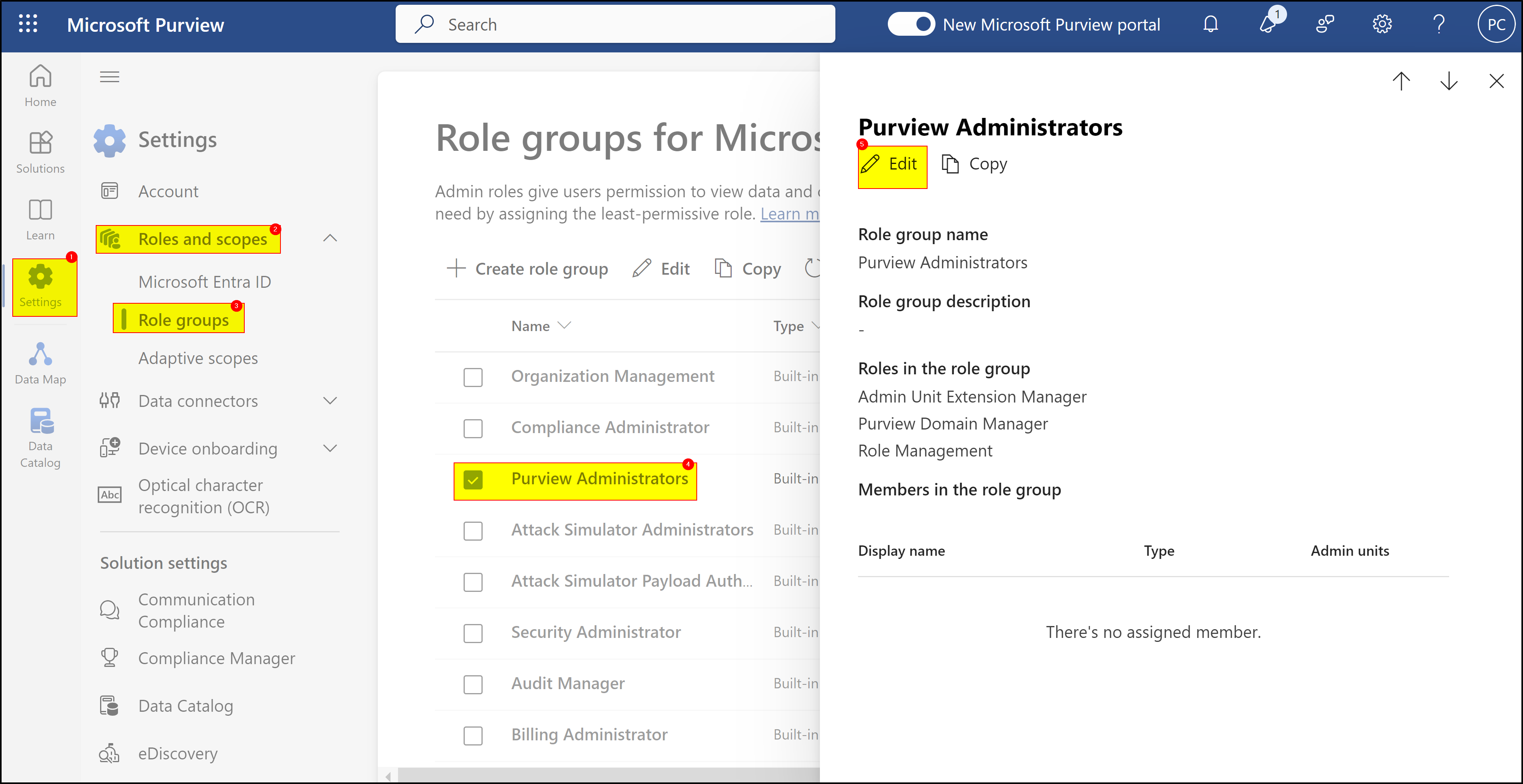 Cannot access Role and permissions page in Data Catalog solution ...