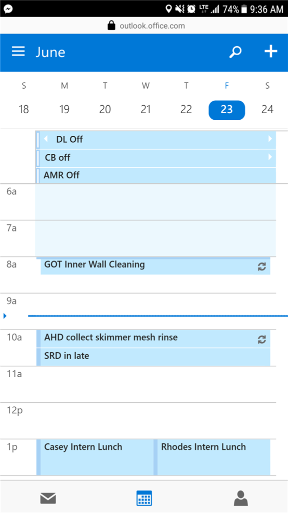 Viewing outlook calendar on Android - All Day Events - Only shows 3 ...