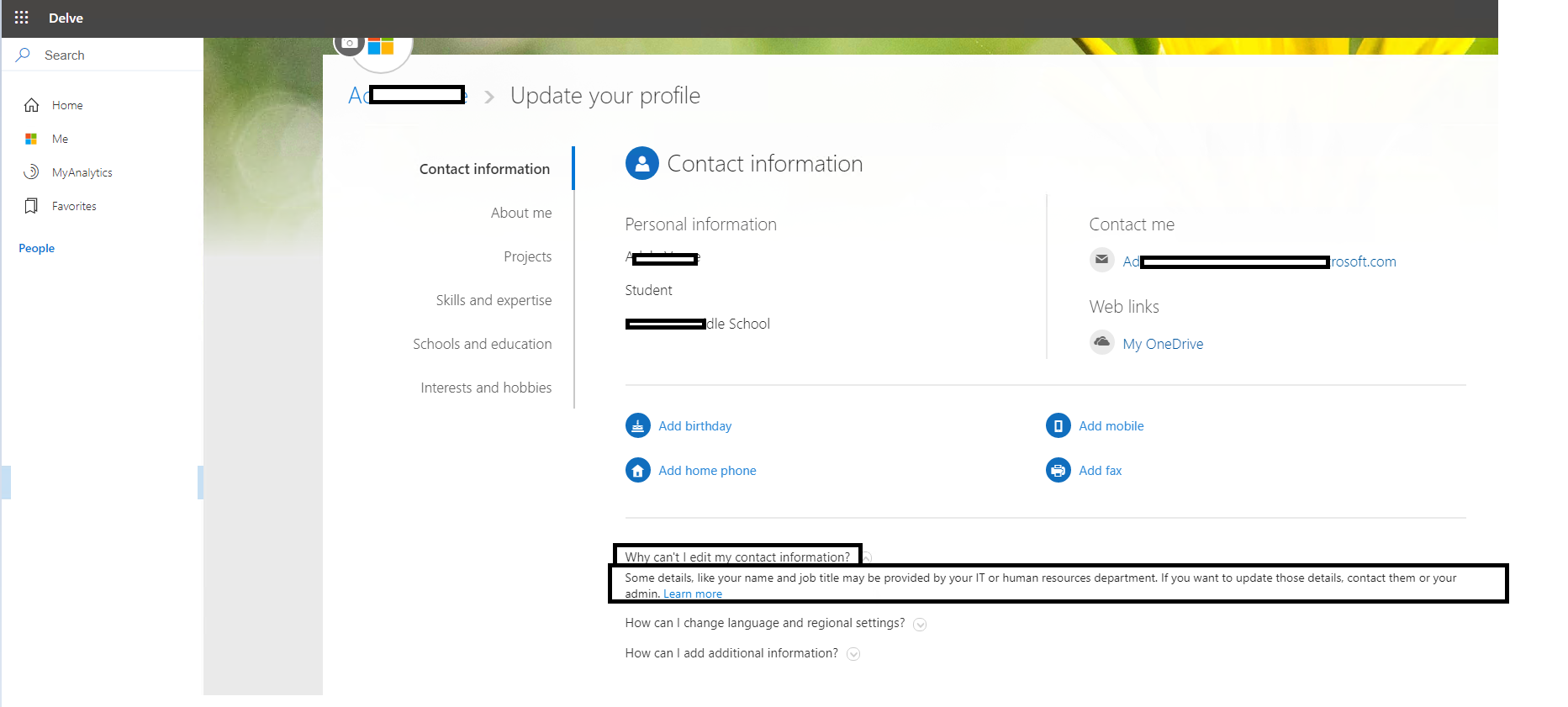 Allow users to edit Personal info - Microsoft Q&A