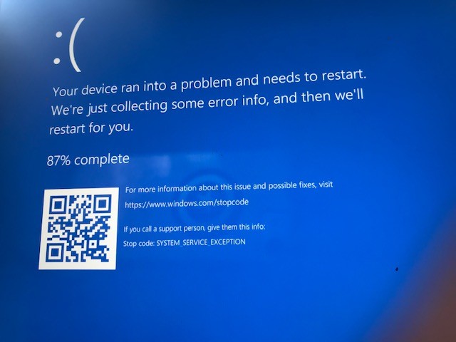 Error message and restart every time I try to save a file to an ...