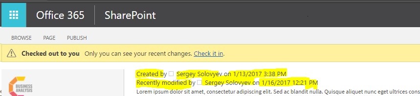 SharePoint Online Wiki Library show Modified Date and Modified By ...