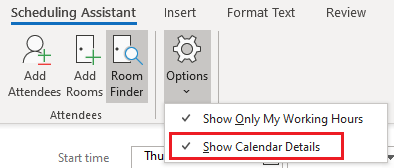 Calendar appointment details showing on scheduling assistant ...