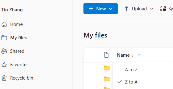 One Drive on Web - Missing Sort option for files and grouped by options ...