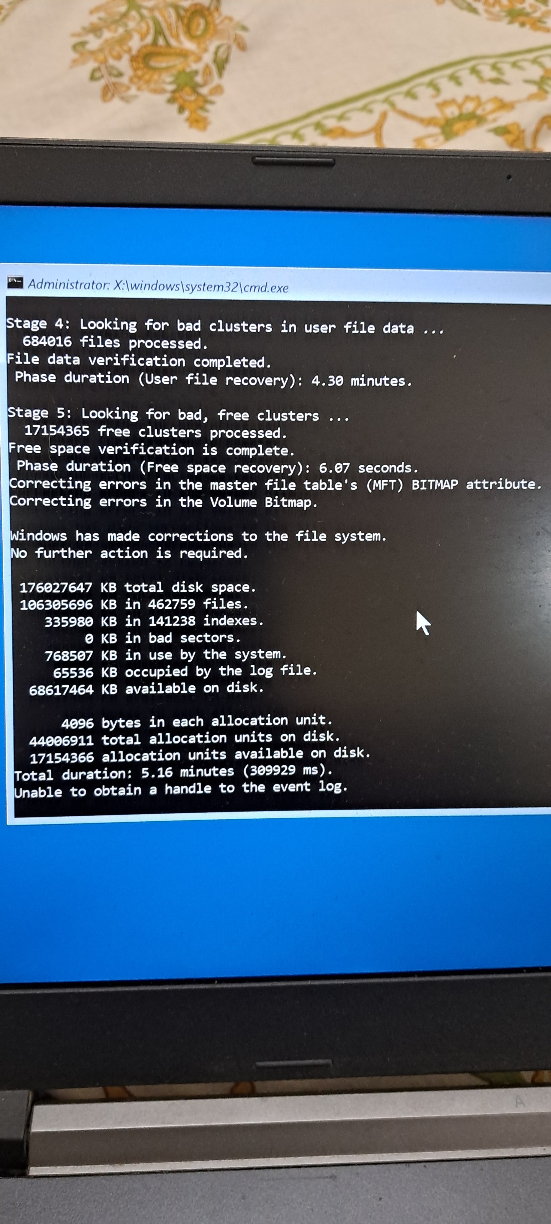 Scanning and repairing C drive on every boot. Windows 11