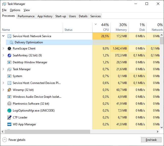 Service Host: Network Service - High CPU - Microsoft Q&A