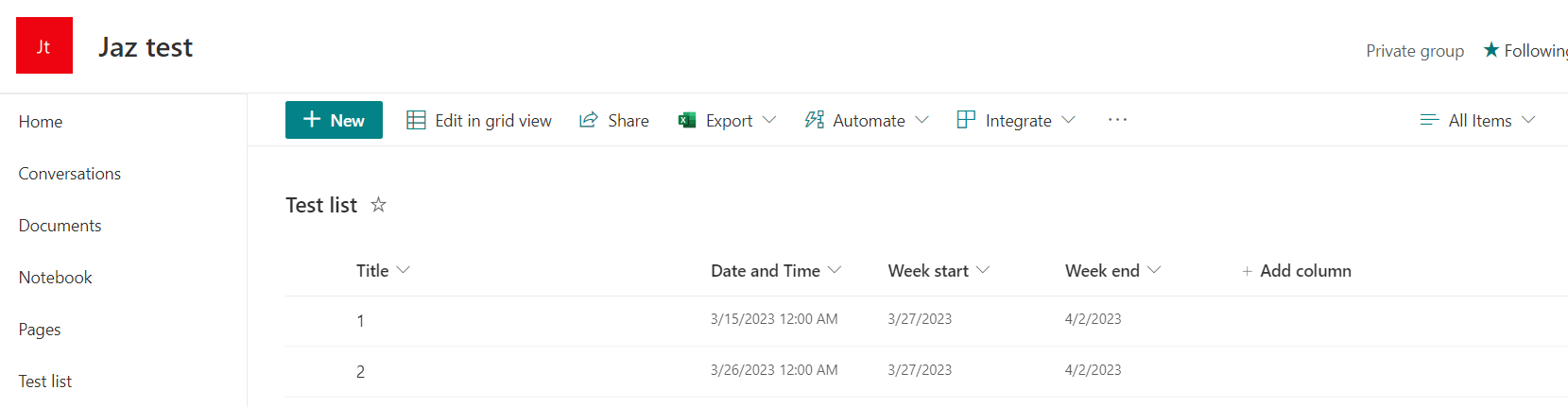 Is there a way to create a Weekly filter view on a SharePoint List ...