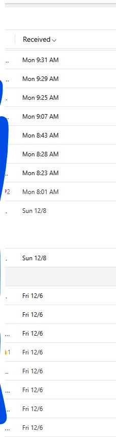I can no longer see the time sent or received on emails older than a ...