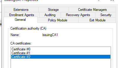 Issuing CA Properties