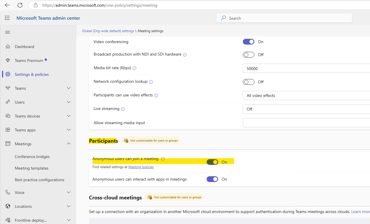 external users to join using the Teams link without requesting email ...