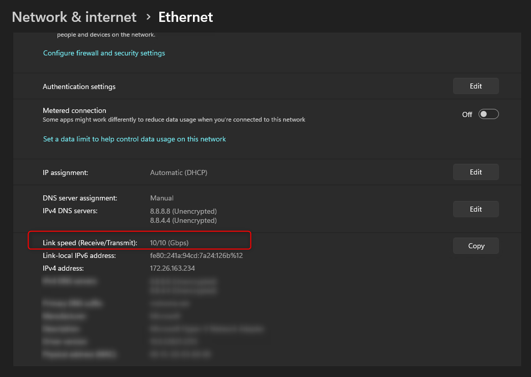 very slow wired speeds on pc, wifi is 300+mbps and wired is 84mbps ...