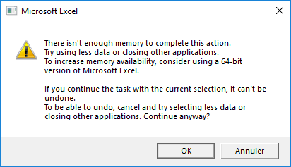 Excel 365 x86 keeps crashing when copying visible cells only