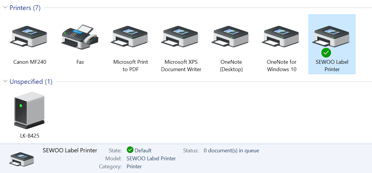 Sewoo printer showing up as unspecified device windows 10 - Microsoft Q&A