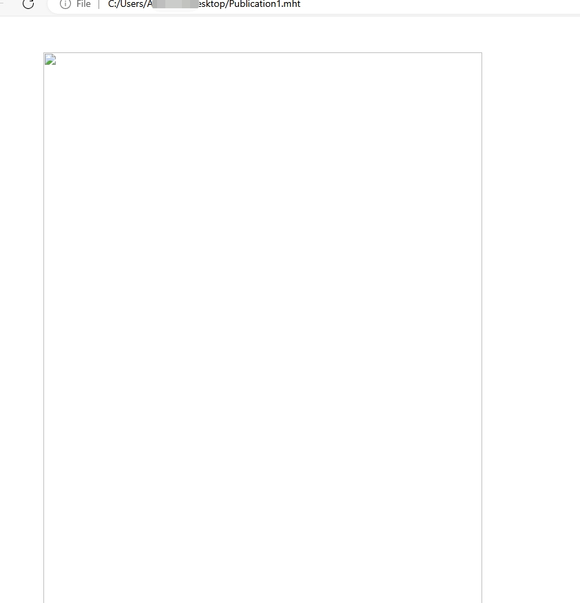 Why aren't my images showing when saving to a Single File Web Page ...