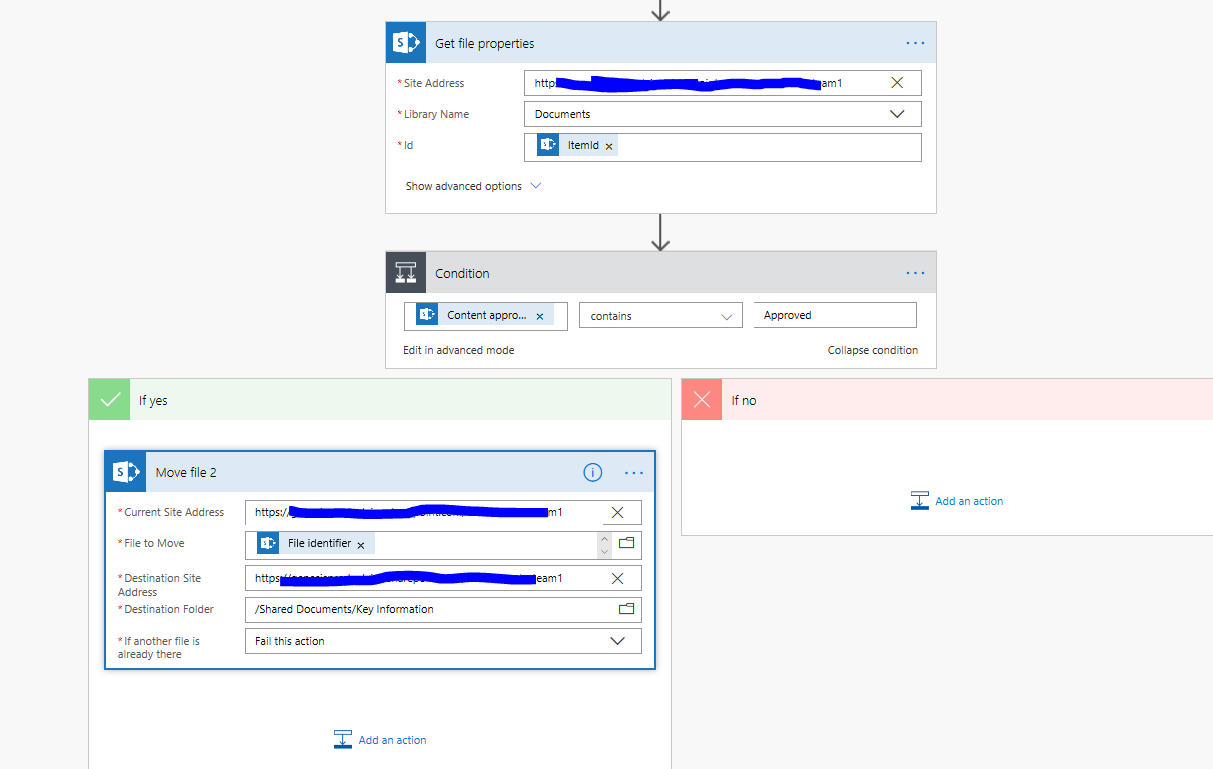 Flow to move file when 'Approval Status' = 'Approved' - Microsoft Q&A