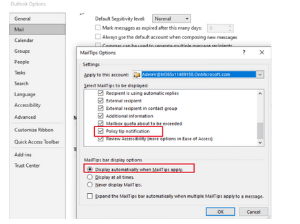 DLP Policy tip for Confidential emails to external recipients is ...
