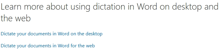 Dictation - Microsoft Q&A