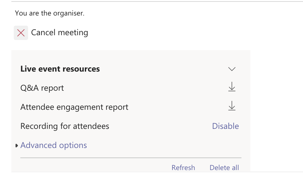 Live event recording is not available - Microsoft Q&A