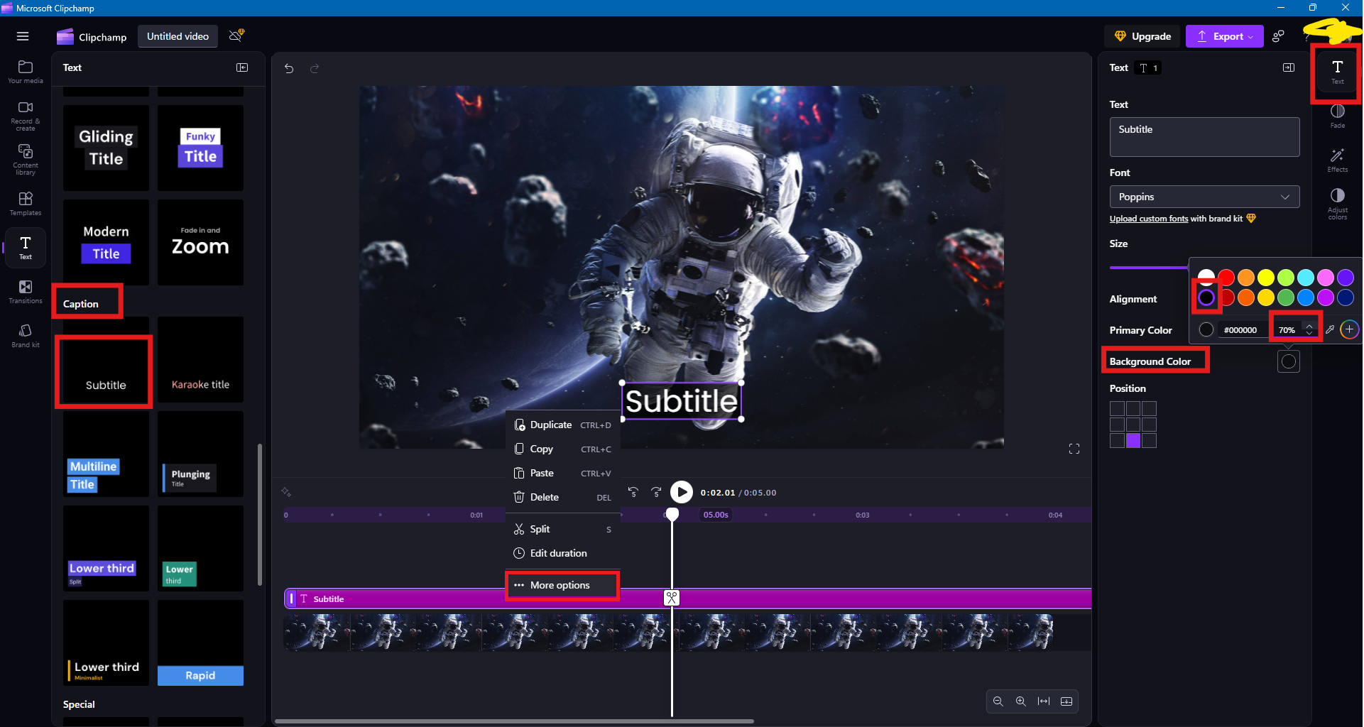 Background Subtitles Clipchamp - Microsoft Q&A
