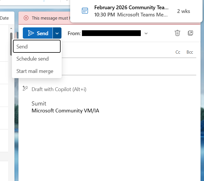 Scheduled email - Microsoft Q&A