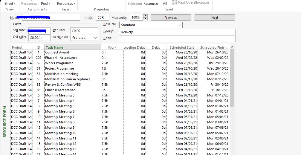 MS Project - Print Resource Form - Microsoft Q&A