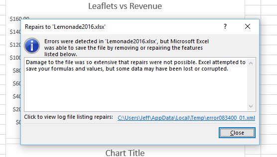 Excel 2016 can't save worksheet with histogram chart - Microsoft Q&A