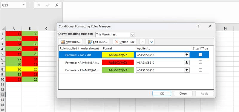 Cell format rules for entire colum - Microsoft Q&A