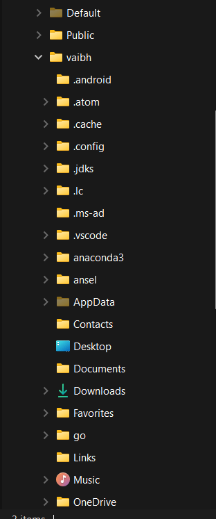 My Desktop folder is inside a user folder which is inside the C folder ...