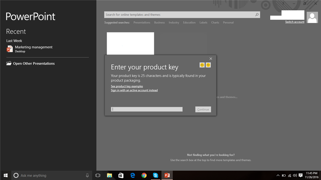 Product key- Activate Office 2016 - Microsoft Q&A