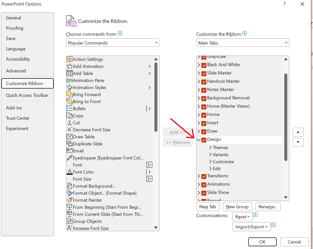 Activating Designer Tab in MS Power Point - Microsoft Q&A