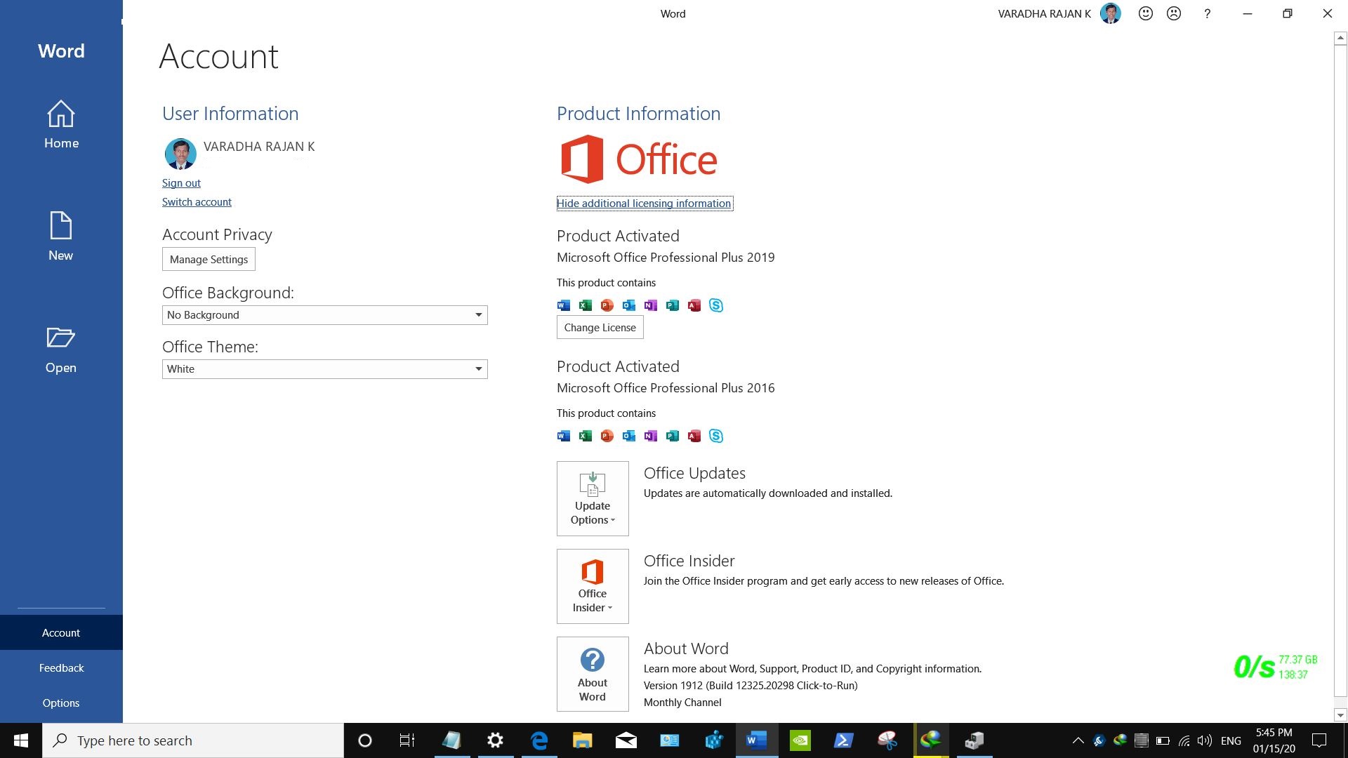 Microsoft - Microsoft Office  &amp;Business 2019 2個 Microsoft Office 2019 Home and Business | Original