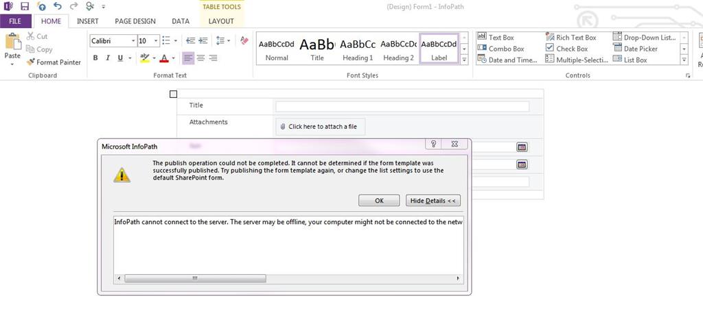 Publishing Infopath Form Error on SP Online - Microsoft Q&A