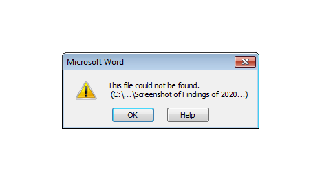 Want to know how to open an file that says could not be found ...