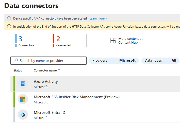Azure Sentinel Data Connectors not consistent accross platforms ...