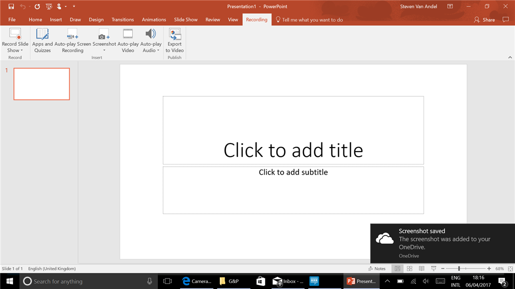 Camera recording in PowerPoint 2016 - Microsoft Q&A