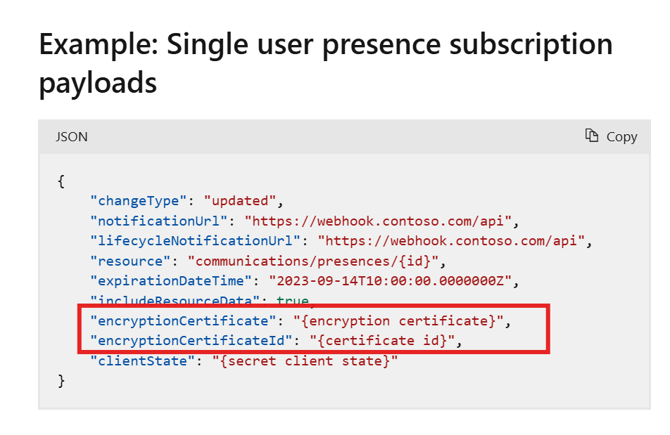 Clarification needed on encryptionCertificate and ...