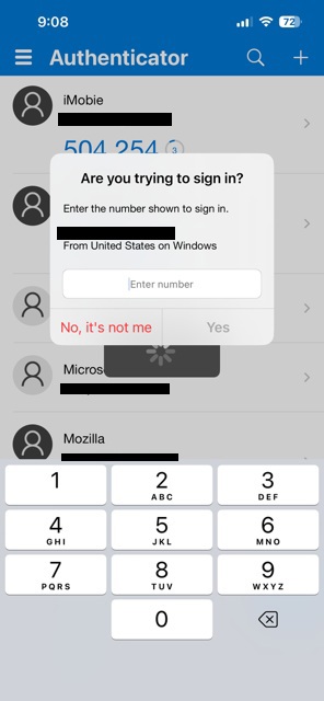 Authenticator issue