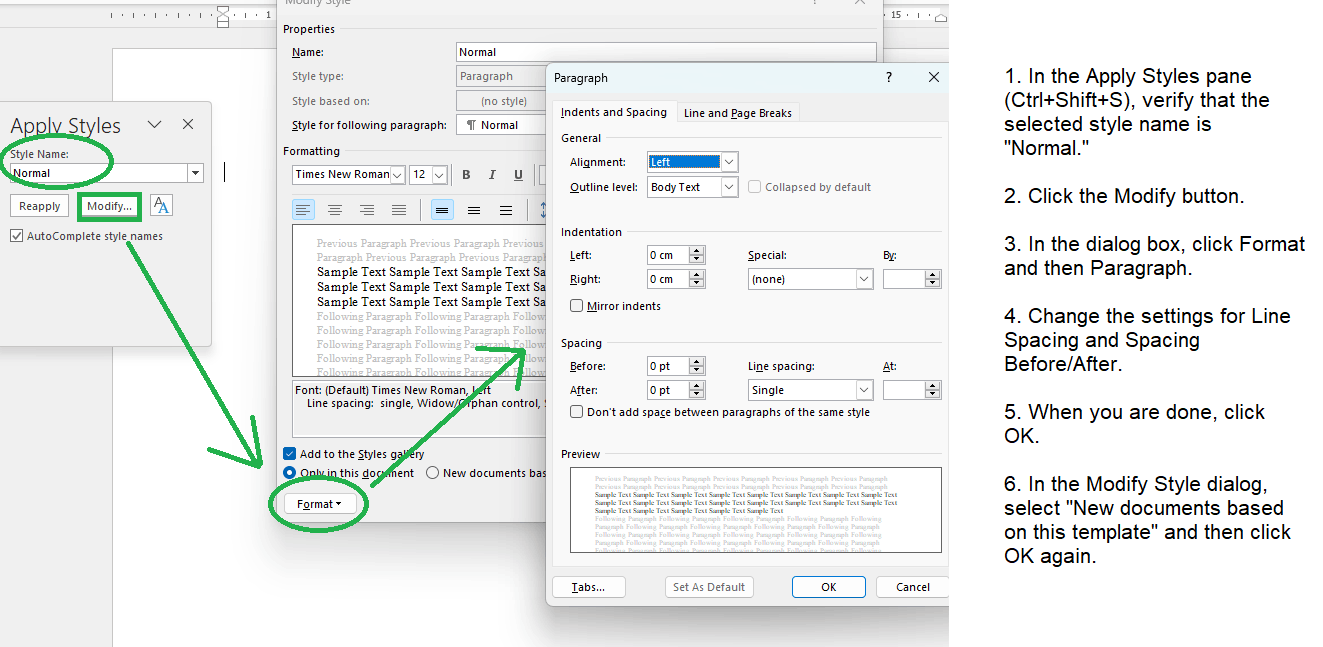 microsoft word change paragraph spacing