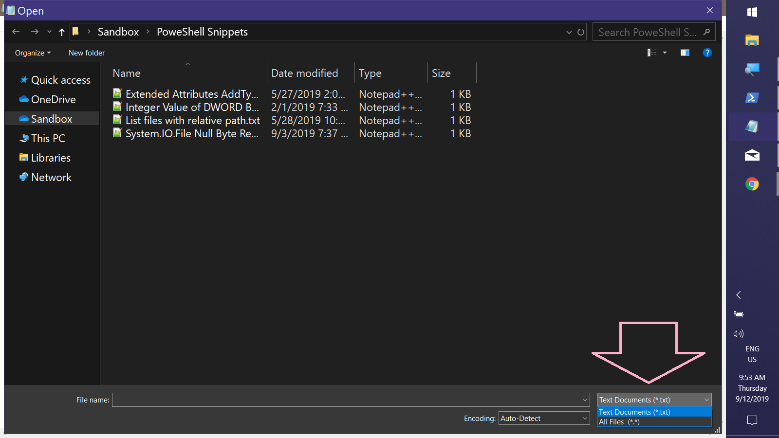 when I go to save a file only the same files types are visible in any ...