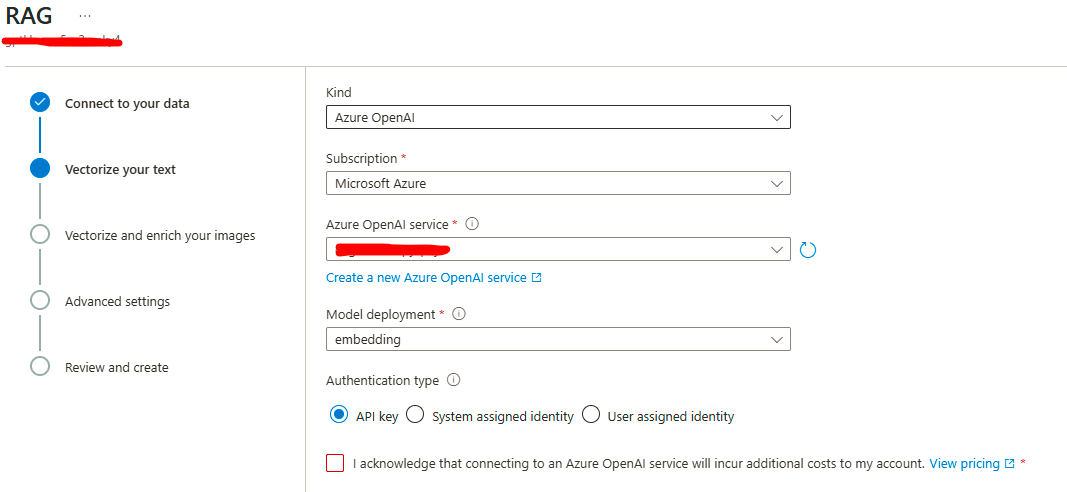 Add vector search to search resource option greyed out - Microsoft Q&A