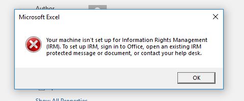 cannot restrict editing a document, my mechine isn't set up for IRM ...