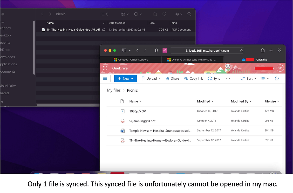 Onedrive will not sync with my Mac - Microsoft Q&A