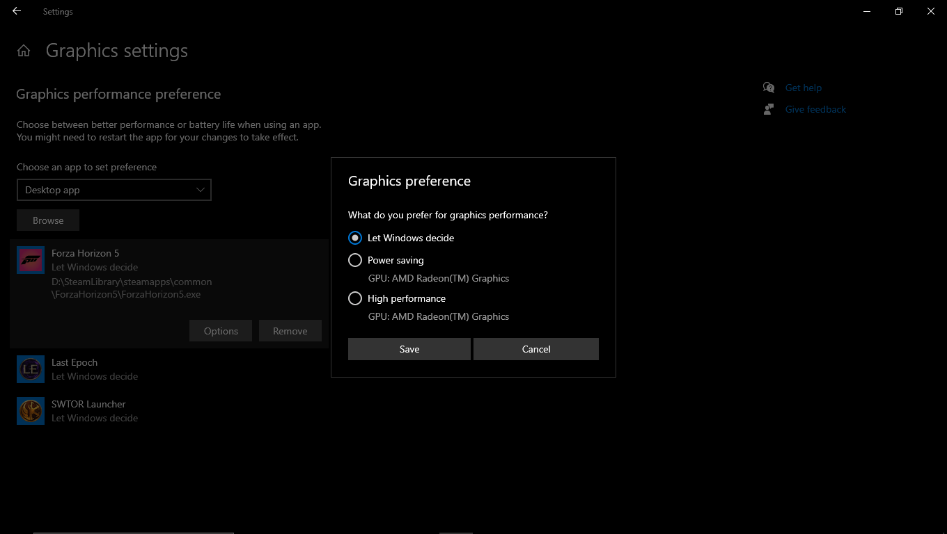 Why isn't my GPU showing up in Windows 10 Graphics Settings ...