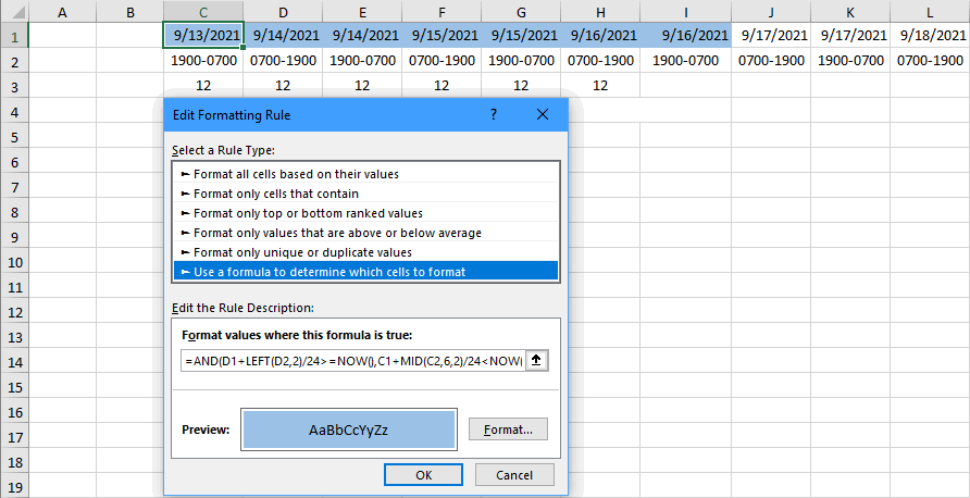 Conditional formatting with hours - Microsoft Q&A