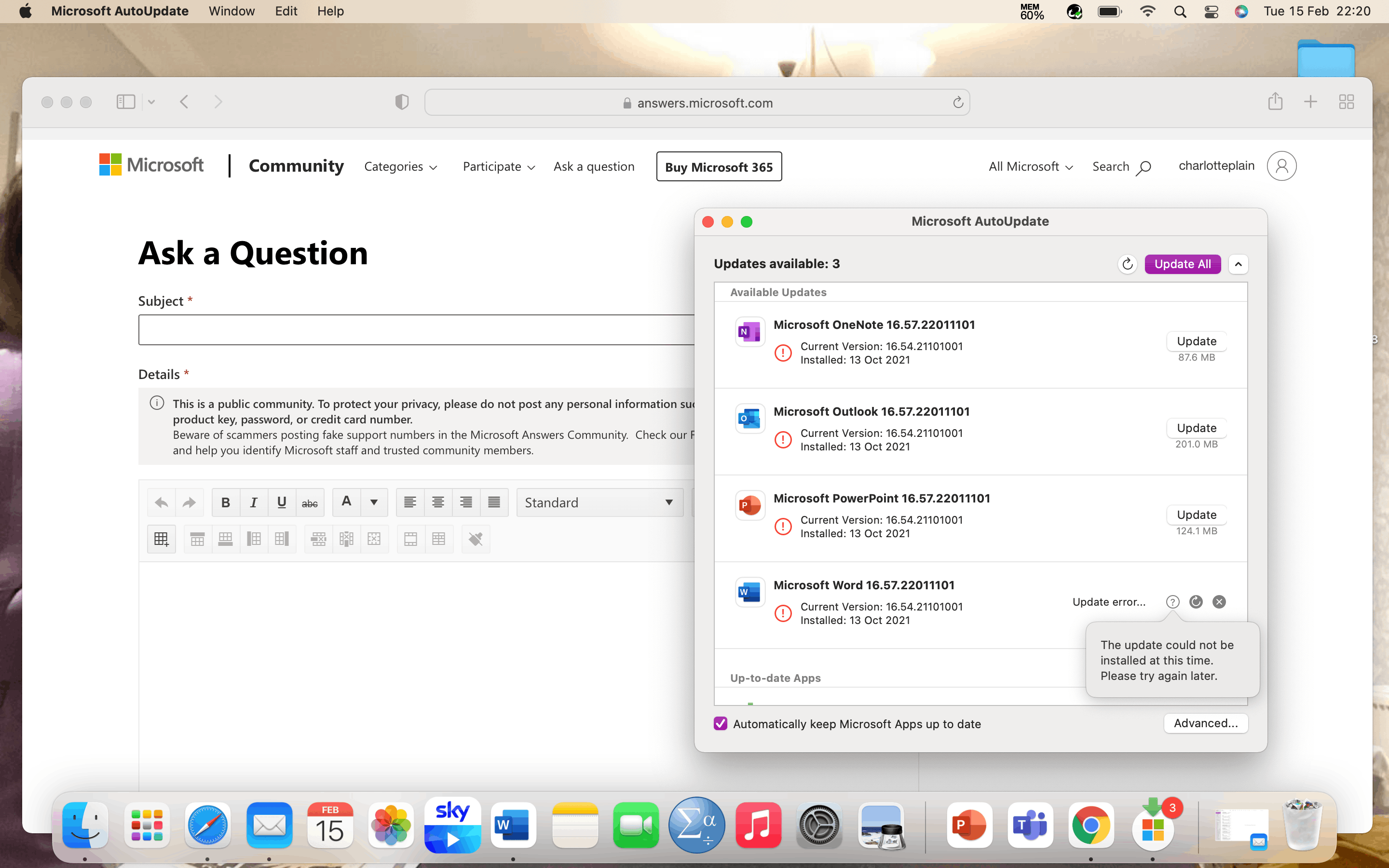 Unable to update Office for Mac - Microsoft Q&A