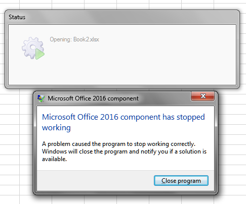 Excel 2016 - Inquire Add-in crashes - Microsoft Q&A